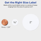 Avery® Printable Round Labels, Sure Feed® Technology, 2" Diameter, Matte White, Laser & Inkjet Compatible, 300 Blank Labels Total, Great for Branding, Packaging, Events, and More (22877)