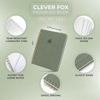 Clever Fox Password Book Spiral – Mini Internet Address & Password Organizer - Image 2