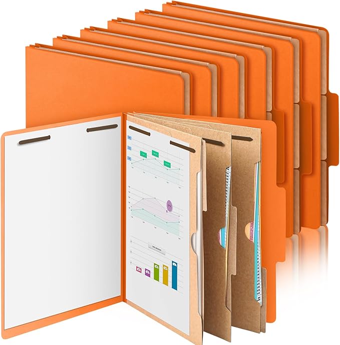 12 Pcs Classification Folders Letter Size 3 Pocket Dividers Employee File Folder by Skyygemm