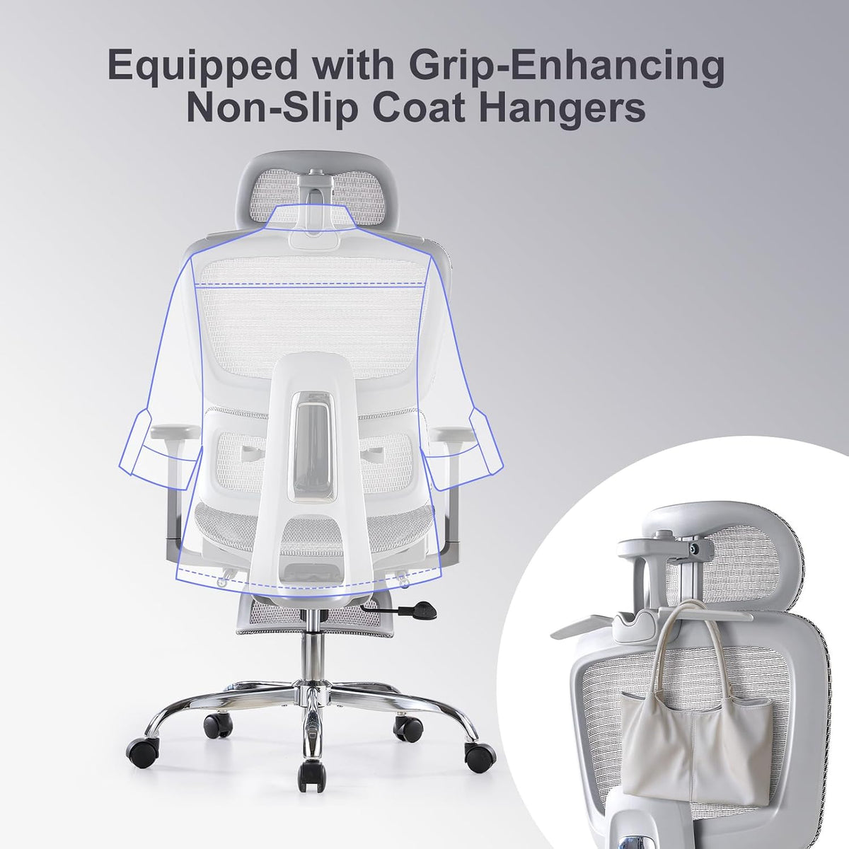 Office Chair with Footrest, Ergonomic Chair with 3D Headrest, Computer Chair ...