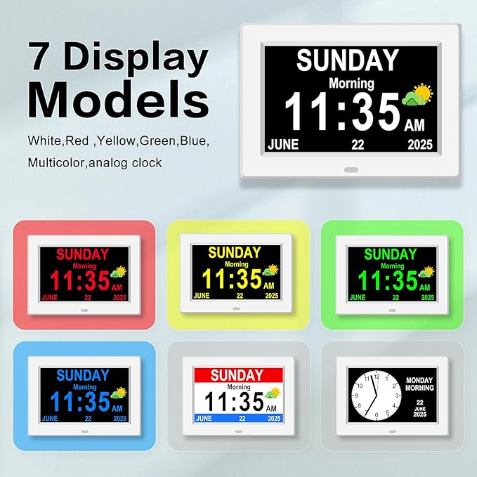 DIWAKREM 7'' Large Display Digital Clock - Image 3