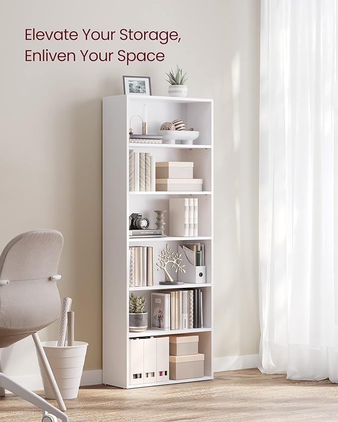 VASAGLE Set of 2 Bookshelves, 23.6 Inches Wide, 6-Tier Open Bookcases - Image 4