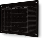J&J worldwide Magnetic Whiteboard Calendar, 47 x 35 Black Glass Wall Calendar