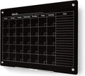 J&J worldwide Magnetic Whiteboard Calendar, 47 x 35 Black Glass Wall Calendar by JJworldwide