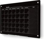 J&J worldwide Magnetic Whiteboard Calendar, 47 x 35 Black Glass Wall Calendar by JJworldwide