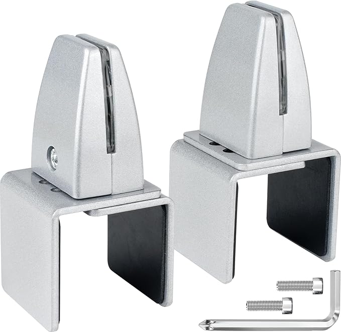 2 Packs Sneeze Guard Support, Aluminum Vertical Partition Board Clamp, Acrylic by First-zgel