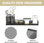 SUPEASY Pen Holder for Desk, 6 Piece Mesh Desk Organizer set for Office - Image 4