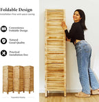 Room Dividers and Folding Privacy Screens, Wood Louvered Separators Divider Wall - Image 3