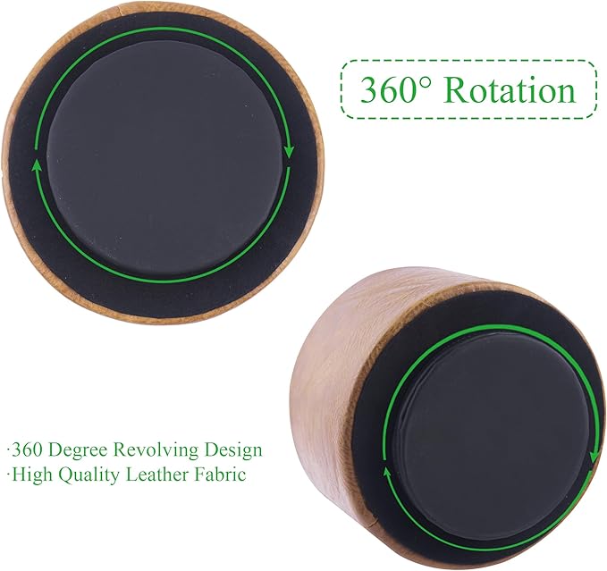 Hennaja Round Leather Art Supply Organizer, Remote Control Holder, 360 Degree - Image 4