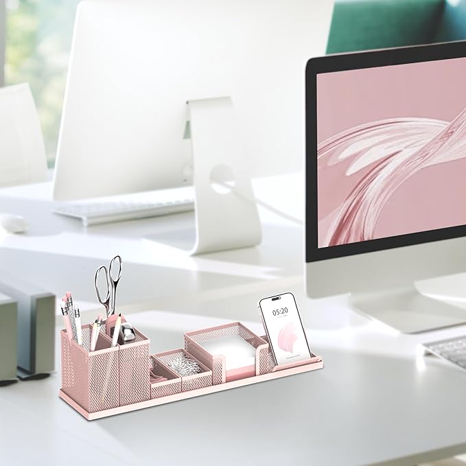 SUPEASY Pen Holder for Desk, 6 Piece Mesh Desk Organizer set for Office - Image 6