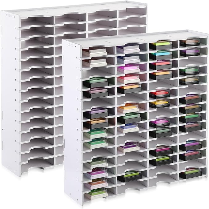 Sunnychicc 2 Pack 60 Grids Ink Pad Storage Holder Stamp Organizer, Ink Pad by Sunnychicc