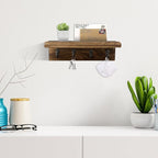 HRONRAD Rustic Key Holder for Wall, Farmhouse Wall Shelf - Image 2