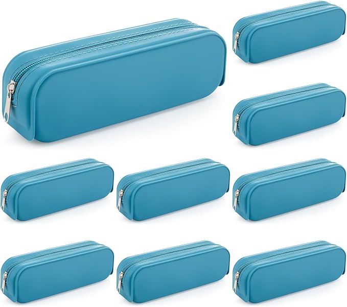 Feifeiya 8 Pcs Silicone Pencil Case Pen Zipper Pouch Bags Aesthetic Back to by Feifeiya