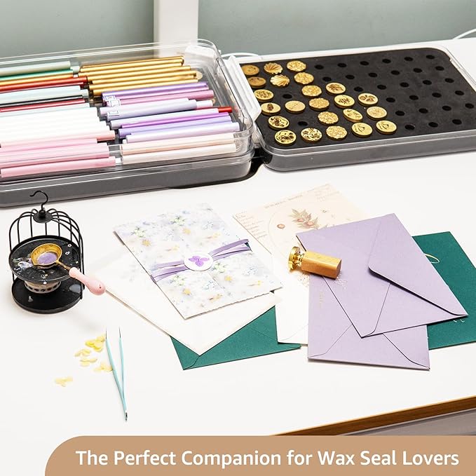 Nuvretk 54 Slot Wax Seal Stamp Head Storage Box - Image 8