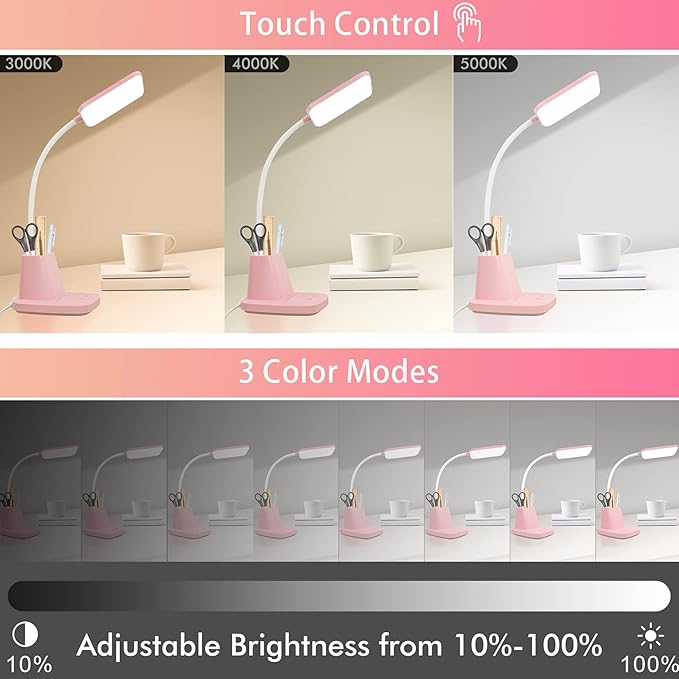 Sailstar Pink Desk Lamp, Small Desk Lamp - Image 4