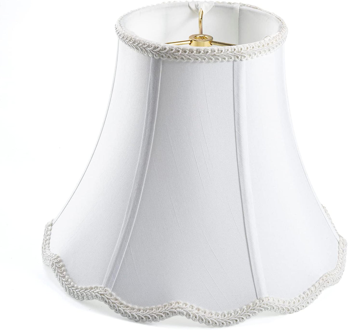 White Bell Scalloped Lamp Shade 5'' Top x 10'' Bottom x 8.3'' Slant Height x