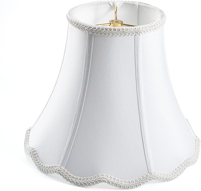 White Bell Scalloped Lamp Shade 5'' Top x 10'' Bottom x 8.3'' Slant Height x by Saangseon