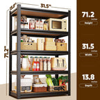 storage shelves 5 tier garage shelving adjustable shelf, close-up detail