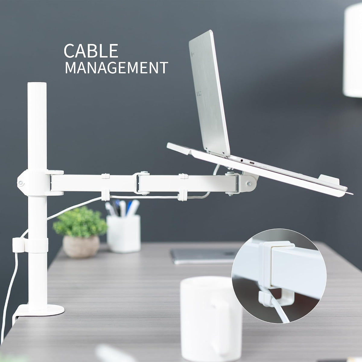 VIVO Single Laptop Notebook Desk Mount Stand, Fully Adjustable Extension with...