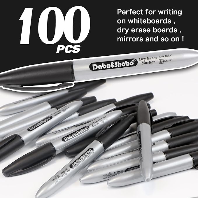 Dabo&Shobo Dry Erase Markers, New Barrel Color, Low Odor, Chisel Tip, Suitable - Image 3