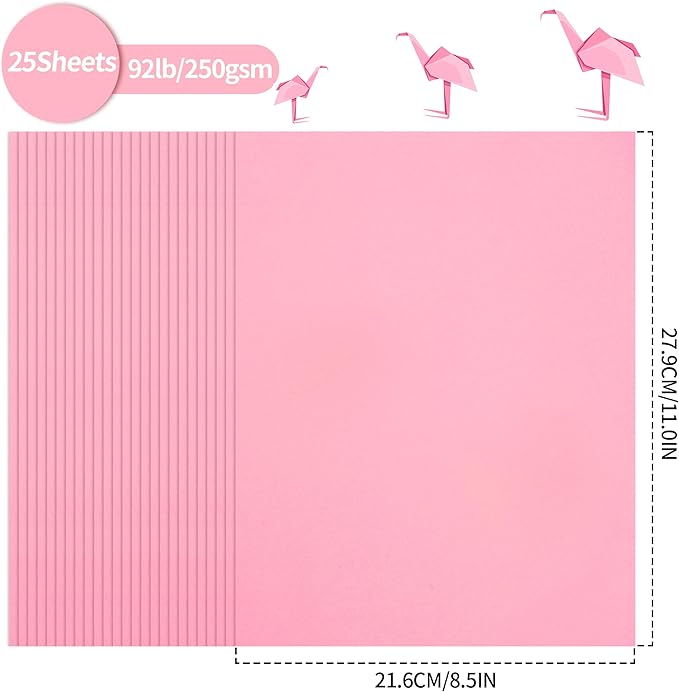 25 Sheets Pink Cardstock - Image 2