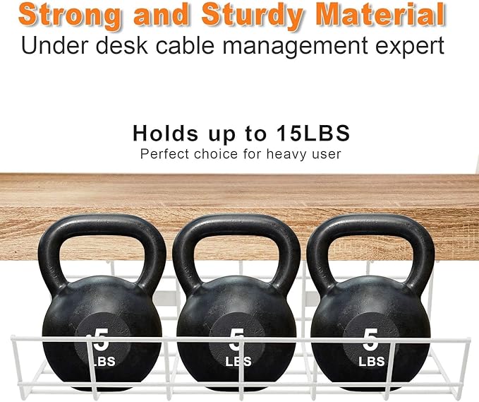Under Desk Cable Management- 4 Pack Cord Organizer. Metal Wire Cable Management - Image 4