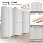 Cocosica Folding Room Divider, Weave Fiber Privacy Screen, Extra Wide Room - Image 2