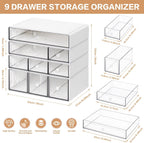 desk storage organizer with 9 drawers, 4 tiers, close-up detail