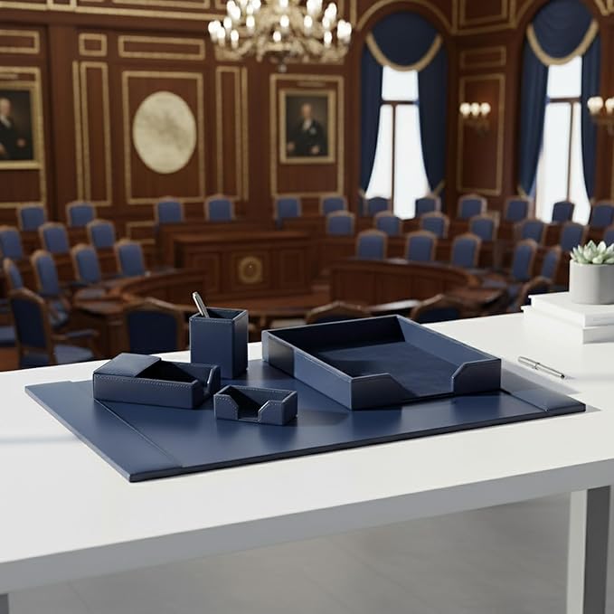 DACASSO Bonded Leather Desk Set - Image 3