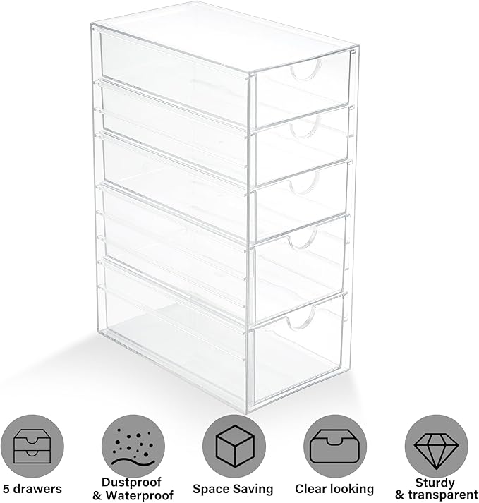 Prsildan Acrylic Drawer Makeup Organizer - Image 5