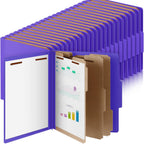 Skyygemm 48 Pcs Classification Folders Letter Size, 3 Divider Pressboard File