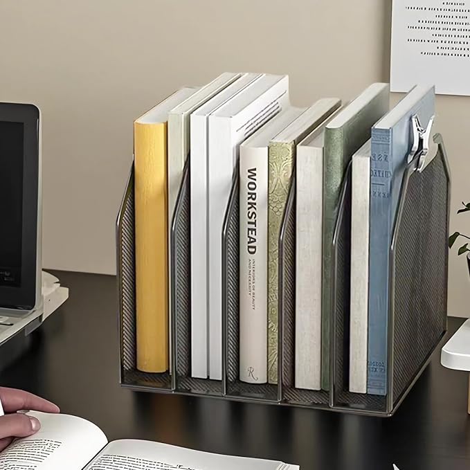 ASIFMTHOT 5 Vertical Desk Mail Organizer, Metal Mesh Desktop File Organizer - Image 2
