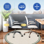Office Short Pile Chair Mat, Non-Slip Noise-Reducing Desk and Chair Rug, 47 Inch Round Mat, Office、Study Decorative Rug for Wood Floors, Laminate and Ceramic Tiles(Elegance)