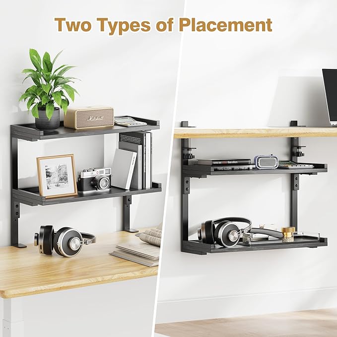 ART-GIFTREE Clamp On Desk Shelf 2-Tier, 16.5 in Wood Shelving Unit - Image 8