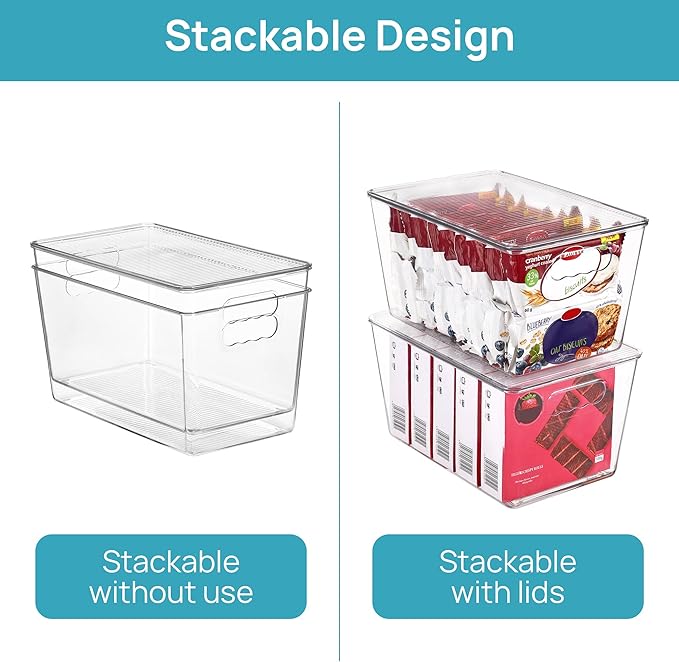 Vtopmart 6 Pack Clear Stackable Storage Bins - Image 3