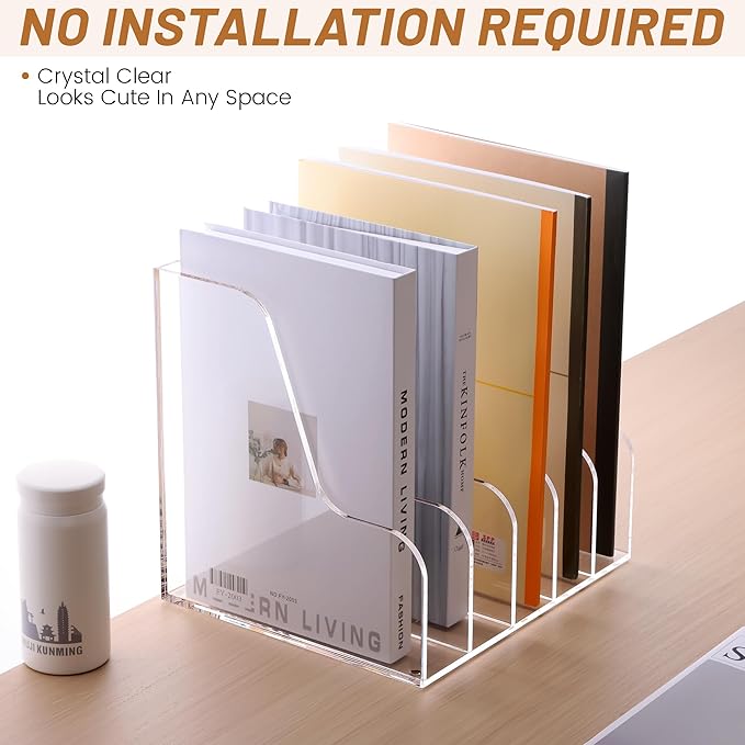 SANRUI Acrylic File Organizer, Compact Desk Organizer - Image 6