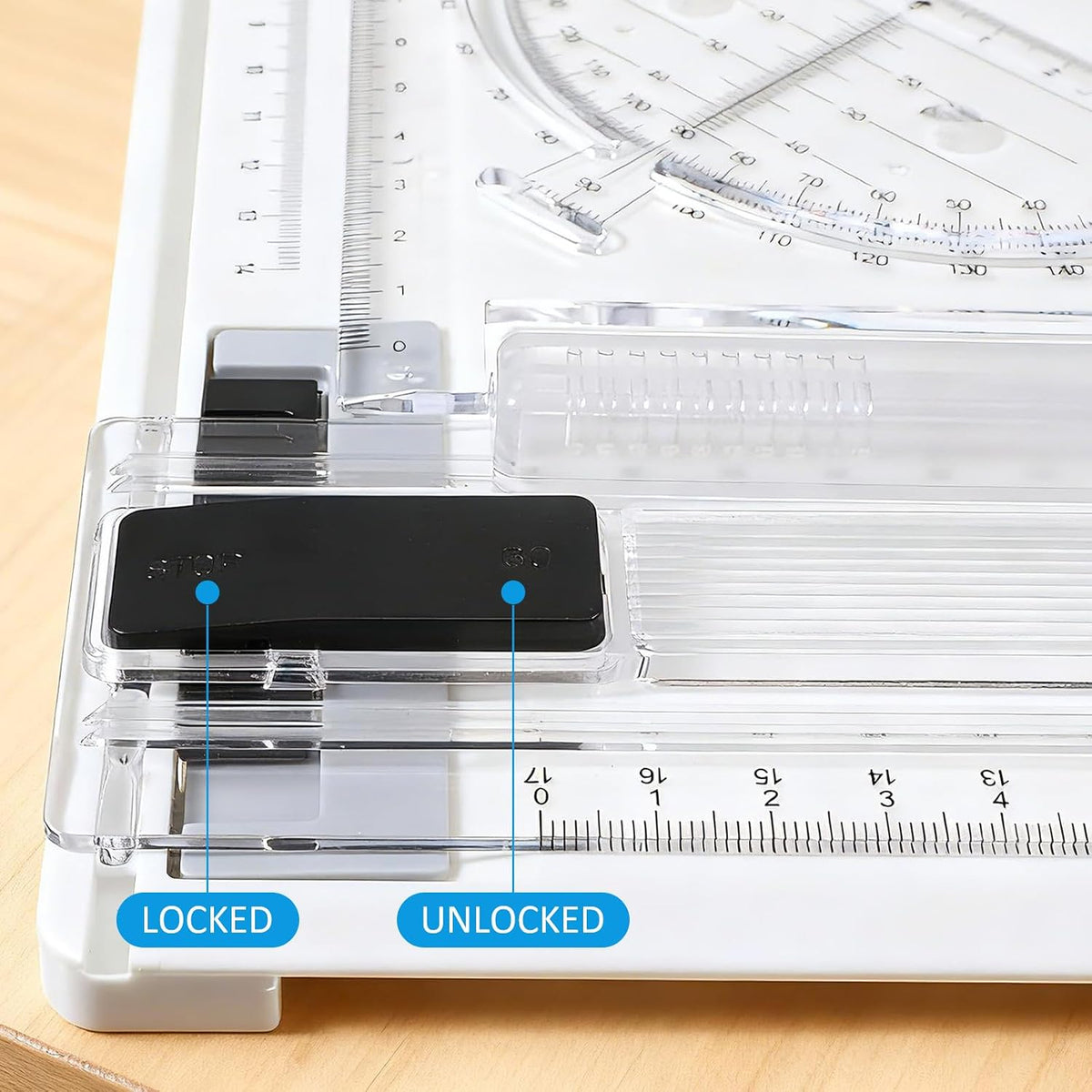 zonon a4 portable drawing board, multi-function metric drafting, side view