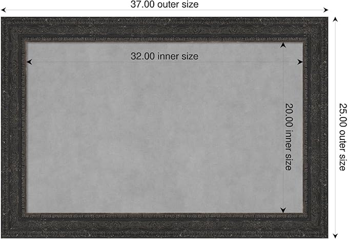 Amanti Art Black Framed Magnetic Board 25x37 Large Vision Board - Image 2