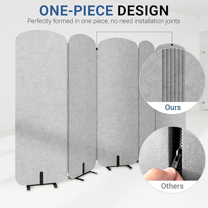 Natwind 5 Panel 122.8 x 71 in Office Room Privacy Protect Space Divider - Image 4