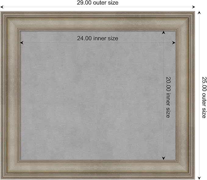 Amanti Art Silver Framed Magnetic Board 25x29 Medium Vision Board - Image 4