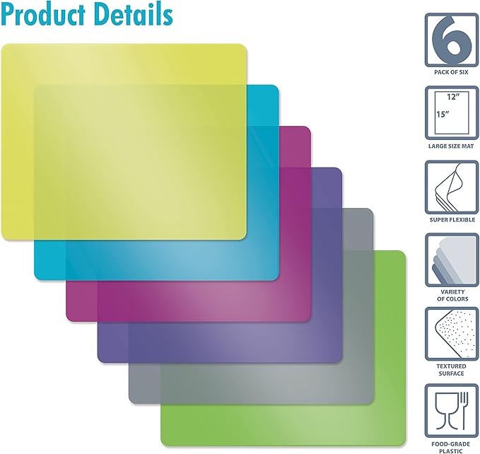 Better Kitchen Products Flexible Plastic Cutting Board Mats, 6 Vivid, - Image 2