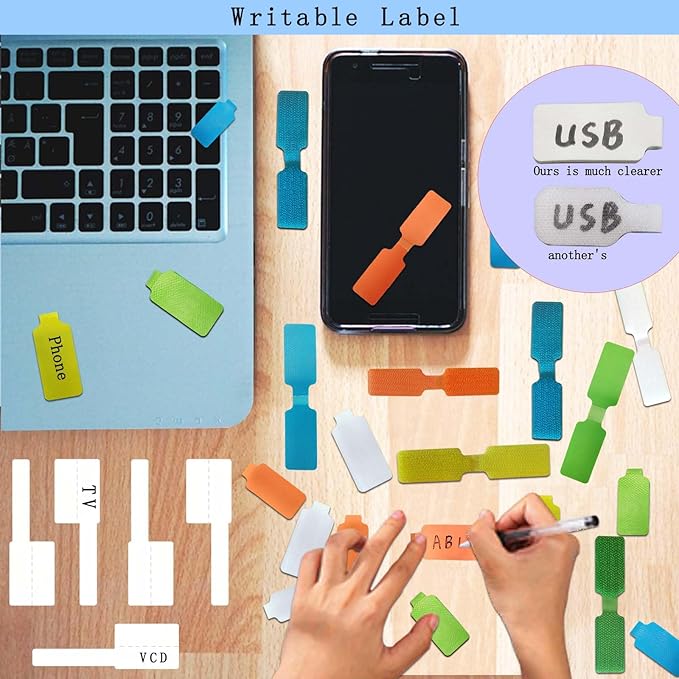 Kisajar 50-Pcs Cable Labels & Cord Tags - Image 4