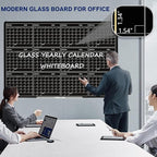 Magnetic Whiteboard Calendar Black Glass Board Yearly Calendar - Image 4