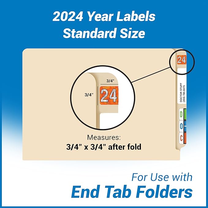 2024 Year Labels, Doctor Stuff 2024 Chart Stickers, Holographic Orange Colored - Image 4