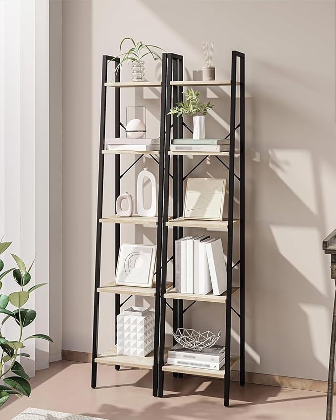 Hzuaneri Ladder Shelf, Bookshelf Bookcase, Freestanding Corner Storage Shelve - Image 6