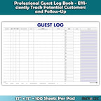 Guest Log Book for Automotive Dealerships – Customer Sign-in Tracking Log – 17" - Image 4