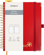 POPRUN Spiral Bullet Dotted Journal Notebook, 7-1/4" x 9-1/2" by POPRUN