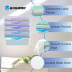 Gawerk 5 Tier Hanging Wall File Organizer, Mesh Mail Paper Orgnization Hanging - Image 3
