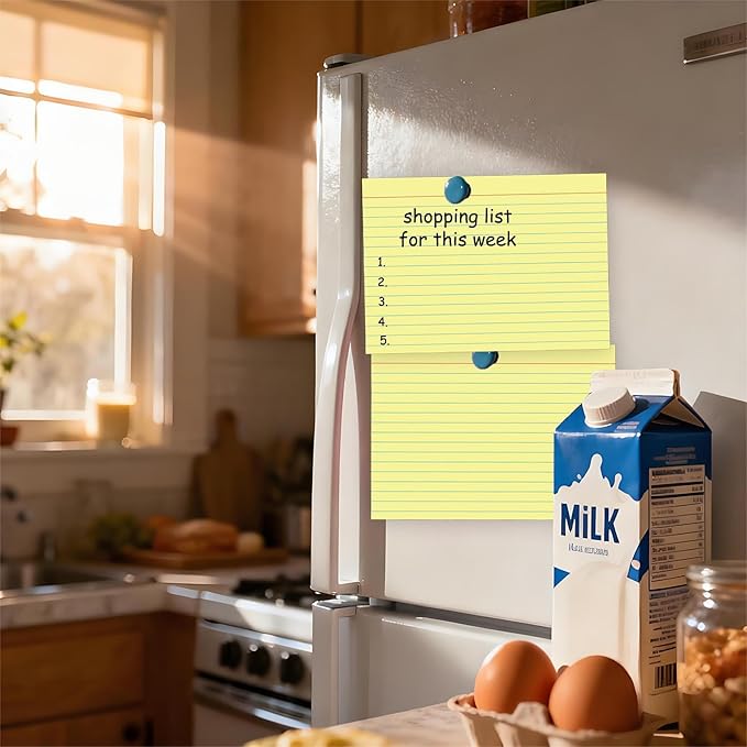 JINMIKEJI Yellow Ruled Index Cards 5x7 Inch - Image 5