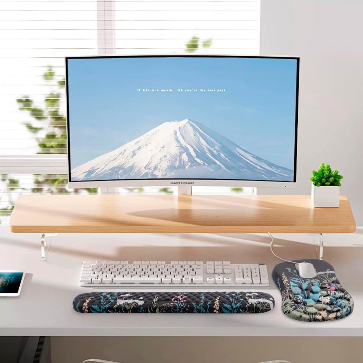 Mouse Pad Wrist Support, Laokiiy 2 in1 Keyboard Wrist Rest+ Ergonomic Mouse P...